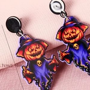 Halloween Spooky Witch Jackolantern Earrings